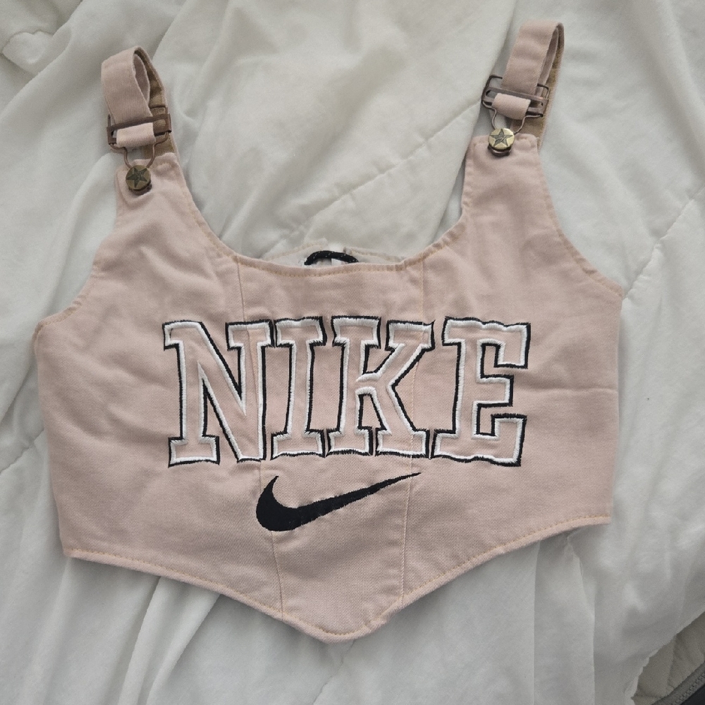 Reworked Nike Denim Corset Rare Fast Furious Tank Y2K 90s Streetwear Made In USA